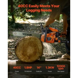 VEVOR Αλυσοπρίονο Βενζίνης 40cc 1.8 HP 14 ιντσών για Κοπή Ξύλου RQL...