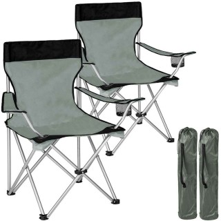 BAKAJI 2x Πτυσσόμενες Καρέκλες Κατασκήνωσης Με Τσάντα Καμπινγκ Καρ... BAKAJI 2x Πτυσσόμενες Καρέκλες Κατασκήνωσης Με Τσάντα Καμπινγκ Καρ...