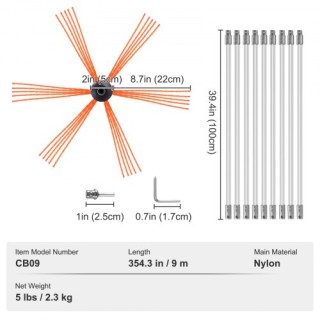 Σετ Καθαρισμού Καμινάδας VEVOR 9 m με 9 Εύκαμπτες Ράβδους Νάιλον Y... Σετ Καθαρισμού Καμινάδας VEVOR 9 m με 9 Εύκαμπτες Ράβδους Νάιλον Y...