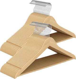 SONGMICS Σετ 30 τμχ Ξύλινες Κρεμάστρες από Μασίφ Ξύλο Σημύδας, Φυ... SONGMICS Σετ 30 τμχ Ξύλινες Κρεμάστρες από Μασίφ Ξύλο Σημύδας, Φυ...