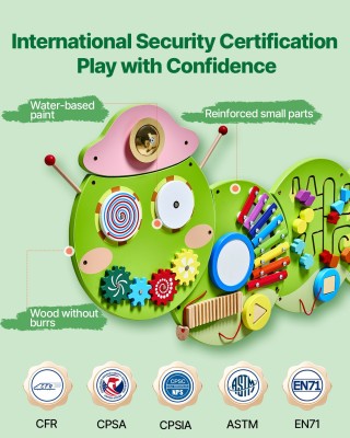 Πάνελ Δραστηριοτήτων Τοίχου – Κάμπια με 12 Δραστηριότητες Montessor... Πάνελ Δραστηριοτήτων Τοίχου – Κάμπια με 12 Δραστηριότητες Montessor...