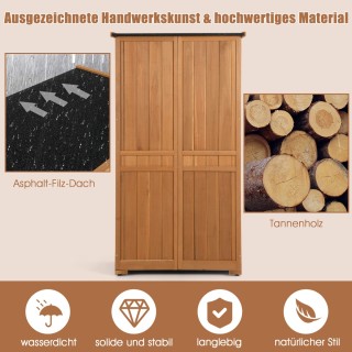 Costway Ξύλινη ντουλάπα κήπου με 3 αφαιρούμενα ράφια & ανθεκτική σ... Costway Ξύλινη ντουλάπα κήπου με 3 αφαιρούμενα ράφια & ανθεκτική σ...