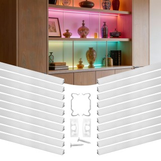 VEVOR Σετ 20 Τεμαχίων: Κανάλι Αλουμινίου V Σχήματος 1M για LED Ταιν...