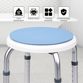 Costway  Περιστρεφόμενο Μπλε Κάθισμα Ντους - Ρυθμιζόμενο σε Ύψος, Κ...
