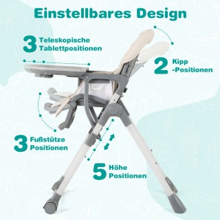 Costway Πτυσσόμενο Παιδικό Καρεκλάκι Φαγητού με Ρυθμιζόμενο Ύψος κα... Costway Πτυσσόμενο Παιδικό Καρεκλάκι Φαγητού με Ρυθμιζόμενο Ύψος κα...
