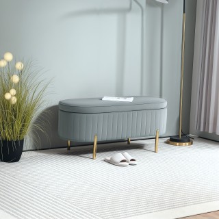 HOMCOM Οβάλ Πάγκος Αποθήκευσης 72L με Ανοιγόμενο Καπάκι, από Βελούδ... HOMCOM Οβάλ Πάγκος Αποθήκευσης 72L με Ανοιγόμενο Καπάκι, από Βελούδ...