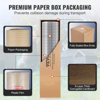 VEVOR Πλέγμα Σύρματος 1/2, 24x25, 19 Gauge, Γαλβανισμένο για Κοτέτσ...