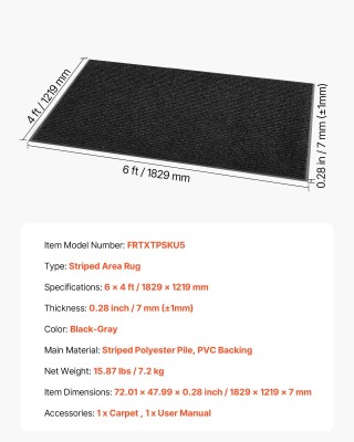 VEVOR Μεγάλο Πατάκι Εισόδου 6 x 4 ft, Ανθεκτικό Χαλί 1829 x 1219 mm... VEVOR Μεγάλο Πατάκι Εισόδου 6 x 4 ft, Ανθεκτικό Χαλί 1829 x 1219 mm...