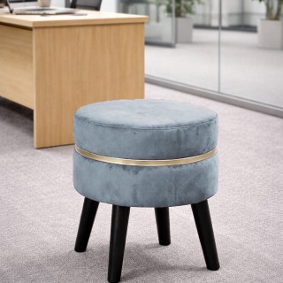 BAKAJI Στρογγυλό Πουφ Σκαμπό Ουρανού Μοντέρνου Σχεδιασμού με Βελούδ...