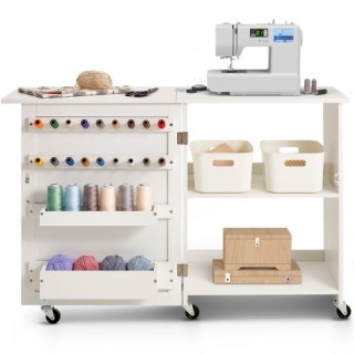 VEVOR Πτυσσόμενο Τραπέζι Ραπτικής με Κλειδωμένους Τροχούς, Ράφια Απ... VEVOR Πτυσσόμενο Τραπέζι Ραπτικής με Κλειδωμένους Τροχούς, Ράφια Απ...