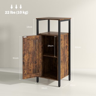 HOMCOM Βιομηχανικό κομοδίνο με 2 ράφια και ρυθμιζόμενο εσωτερικό ρ... HOMCOM Βιομηχανικό κομοδίνο με 2 ράφια και ρυθμιζόμενο εσωτερικό ρ...