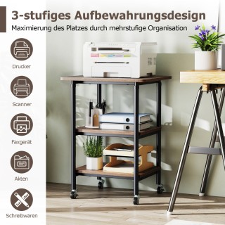 Costway  Τροχήλατο  Μεταλλικό  Σταντ Εκτυπωτή με Ρυθμιζόμενο Ύψος 4...