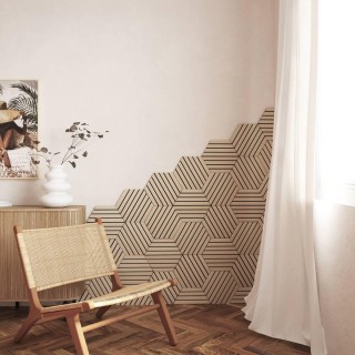 Atmosphera Σετ 3 Διακοσμητικών Πάνελ Colva σε Μπεζ Χρώμα με Μαύρο Φ...