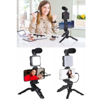 Vlogging Kit με Τρίποδο, Μικρόφωνο και Βάση Κινητού για Καταγραφή Β... Vlogging Kit με Τρίποδο, Μικρόφωνο και Βάση Κινητού για Καταγραφή Β...