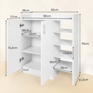 Costway Λευκή Παπουτσοθήκη 91 x 31,5 x 83 cm με Ρυθμιζόμενα Ράφια, ... Costway Λευκή Παπουτσοθήκη 91 x 31,5 x 83 cm με Ρυθμιζόμενα Ράφια, ...