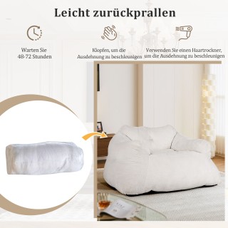 Costway  Άνετη Πολυθρόνα Δωματίου σε Μπεζ Χρώμα με Αντιολισθητική Β...