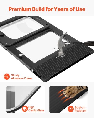 VEVOR Μαύρη Γατοπόρτα για Παράθυρο με Ρυθμιζόμενο Πλάτος 787–914 mm...