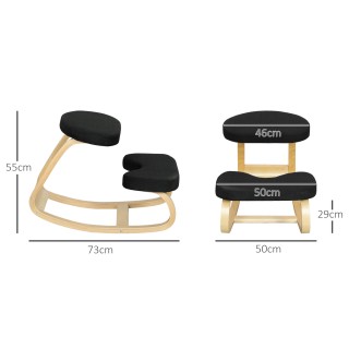 HOMCOM  Καρέκλα Γονυκλισίας με Κίνηση Κουνιστή, από Ύφασμα με Αίσθη...