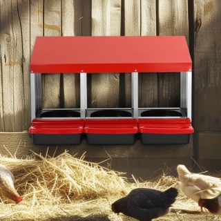 VEVOR Κουτί Φωλιάς Κοτόπουλων 3 Θέσεων με Κεκλιμένες Φωλιές JSCDX1... VEVOR Κουτί Φωλιάς Κοτόπουλων 3 Θέσεων με Κεκλιμένες Φωλιές JSCDX1...