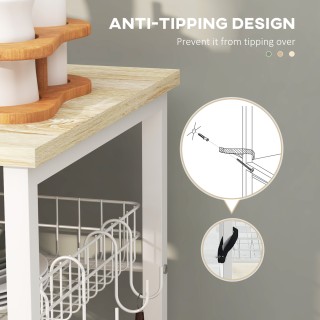 HOMCOM Ντουλάπι Κουζίνας Μοντέρνα με 4 Ράφια με Καλάθι και Γάντζους...