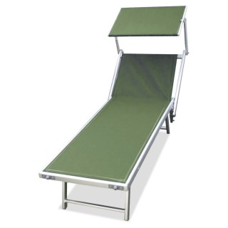 BAKAJI Πράσινη Αλουμινένια Ξαπλώστρα Παραλίας με Ρυθμιζόμενη Πλάτη ...
