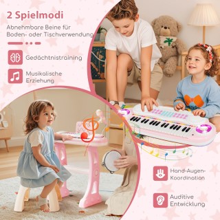 Costway Παιδικό Πληκτρολόγιο 37 Πλήκτρων με Φως και Ηχογράφηση Ροζ... Costway Παιδικό Πληκτρολόγιο 37 Πλήκτρων με Φως και Ηχογράφηση Ροζ...