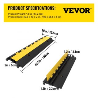 VEVOR - Σετ 4 Προστατευτικά Καλωδίων 2 Καναλιών, Αντοχή 30 τόνων G... VEVOR - Σετ 4 Προστατευτικά Καλωδίων 2 Καναλιών, Αντοχή 30 τόνων G...