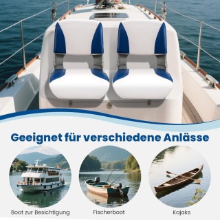 Costway Σετ 2 Αναδιπλούμενων Καθισμάτων Βάρκας με Μαλακή Επένδυση N...