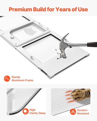 VEVOR Πόρτα Γάτας για Παράθυρο, Ρυθμιζόμενη με Ασφάλεια 4 Κλειδώσεω...