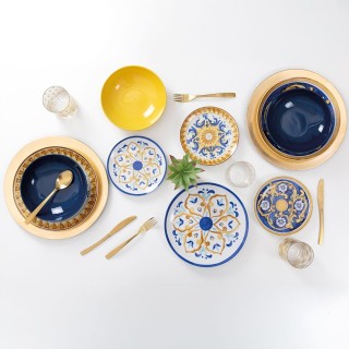 Villa DEste  Σετ πιάτων 18 τεμαχίων από πορσελάνη και πέτρα για 6 θ...