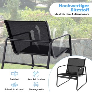 Costway Σετ Επίπλων Κήπου 3 Τεμαχίων με 2 Καρέκλες και Τραπέζι σε Μ...