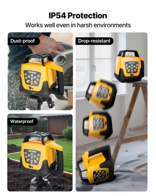 VEVOR Περιστροφικός Πράσινος Λέιζερ Επίπεδος - 500m Εμβέλεια, Αυτοε...