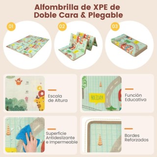 Costway Πτυσσόμενο Βρεφικό Πάρκο 188 x 157 cm με Μπάσκετ και Ποδοσφ...