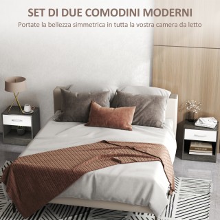 HOMCOM Σετ 2 Μοντέρνα Κομοδίνα με Ανοιχτό Ράφι και Συρτάρι, 39x28x4... HOMCOM Σετ 2 Μοντέρνα Κομοδίνα με Ανοιχτό Ράφι και Συρτάρι, 39x28x4...