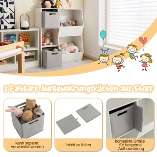 Costway  Παιδική Ντουλάπα Παιχνιδιών με 5 Ράφια και Διπλωτά Υφασμάτ...