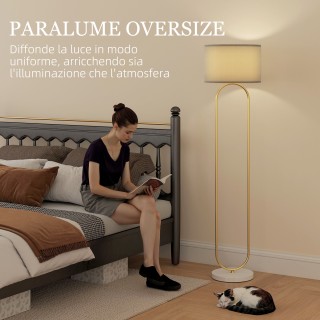 HOMCOM Μοντέρνο Φωτιστικό Δαπέδου με Υφασμάτινο Καπέλο, Διπλό Μεταλ... HOMCOM Μοντέρνο Φωτιστικό Δαπέδου με Υφασμάτινο Καπέλο, Διπλό Μεταλ...