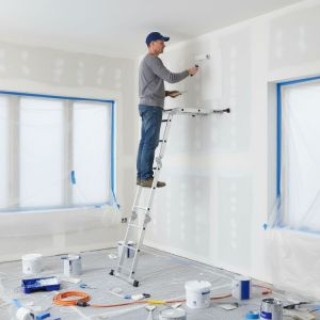 ModernHome Πτυσσόμενη Σκάλα Αλουμινίου 4x3 Μέγιστο Βάρος 150 kg WK4...