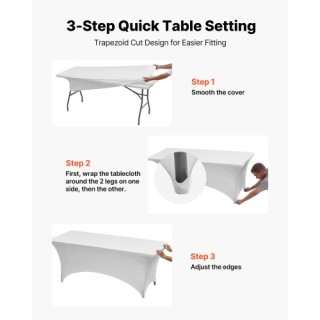 VEVOR 6-Δαχτυλοειδής Τραπεζομάντηλο για Ορθογώνιο 8FT σε Λευκό Χρώμ... VEVOR 6-Δαχτυλοειδής Τραπεζομάντηλο για Ορθογώνιο 8FT σε Λευκό Χρώμ...
