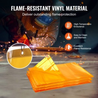 VEVOR Οθόνη Συγκόλλησης με Πλαίσιο, 6 x 8 3 Πάνελ, Κιτρινό, Μετακιν...