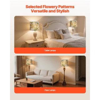 VEVOR Σετ 2 Στρογγυλά Καπέλα Λάμπας 13x13x10 εκ. (Σκούρο Λουλουδάτο... VEVOR Σετ 2 Στρογγυλά Καπέλα Λάμπας 13x13x10 εκ. (Σκούρο Λουλουδάτο...