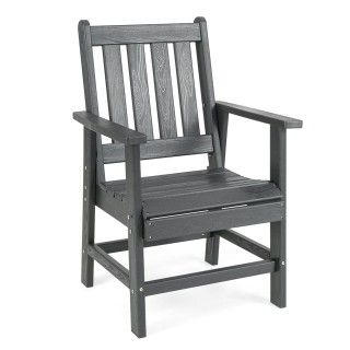 Costway  Γκρι Κήπου Πολυθρόνα Ανθεκτική στον Καιρό με Ξύλινη Όψη NP...