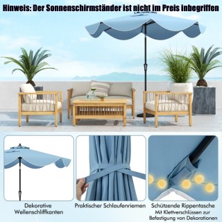 Costway Ομπρέλα Βεράντας με Ρυθμιζόμενη Κλίση και Κομψές Λεπτομέρει...