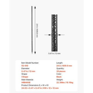 VEVOR Ισχυροί Γαλβανισμένοι Πάσσαλοι 24 ιντσών - Σετ 20 τεμαχίων LW...
