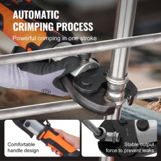 VEVOR Σετ Εργαλείων Πρέσας για Σωλήνες Pro με Κιτ Πρέσας και Μπαταρ...