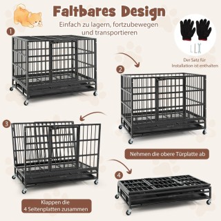 Costway Πτυσσόμενο Μεταλλικό Κλουβί Σκύλου για Άνεση και Ασφάλεια ... Costway Πτυσσόμενο Μεταλλικό Κλουβί Σκύλου για Άνεση και Ασφάλεια ...