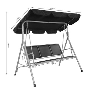 Costway  Τριθέσια Κούνια Κήπου με Ανθεκτική Κατασκευή και Πολυεστερ...