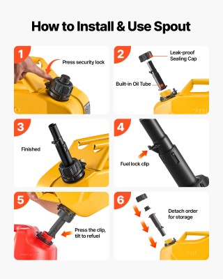 VEVOR Κίτρινο Μεταλλικό Δοχείο Καυσίμου 20L με Ρύγχη και Άνετη Λαβή... VEVOR Κίτρινο Μεταλλικό Δοχείο Καυσίμου 20L με Ρύγχη και Άνετη Λαβή...