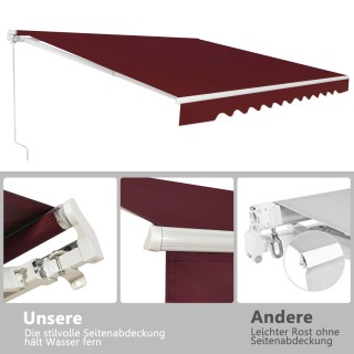 Costway Μαρικίζα με Μανιβέλα 400 x 250 cm σε Κρασί Χρώμα NP11203WN