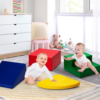 Costway Μεγάλοι Πολύχρωμοι Μαλακοί Αφρώδεις Κατασκευαστικοί Λίθοι (...