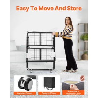 VEVOR Πτυσσόμενο Κρεβάτι με Στρώμα Αφρού 4 ιντσών για Ενήλικες & Επ... VEVOR Πτυσσόμενο Κρεβάτι με Στρώμα Αφρού 4 ιντσών για Ενήλικες & Επ...